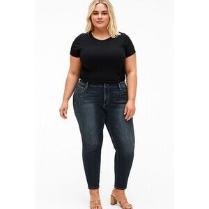 JENNIFER LOPEZ Jeans Women's Skinny Sz 16P Embellished Studded Sparkly